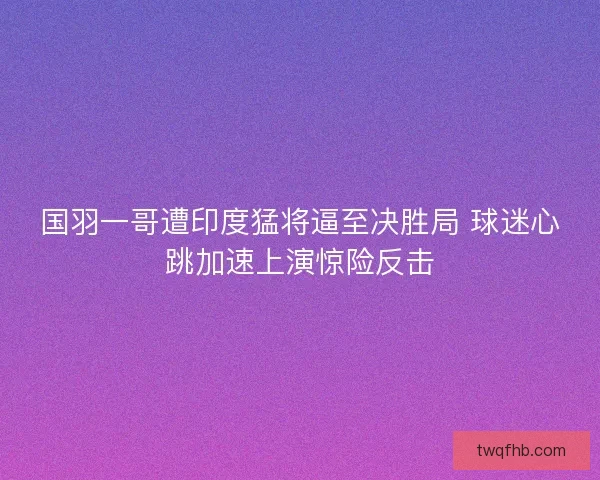 国羽一哥遭印度猛将逼至决胜局 球迷心跳加速上演惊险反击