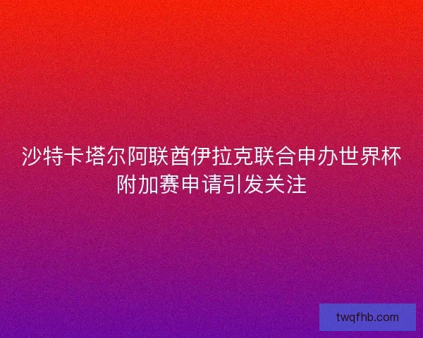 沙特卡塔尔阿联酋伊拉克联合申办世界杯附加赛申请引发关注