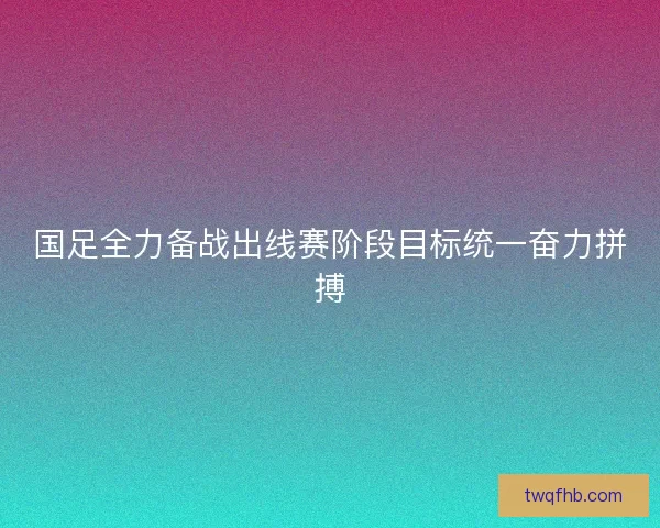 国足全力备战出线赛阶段目标统一奋力拼搏